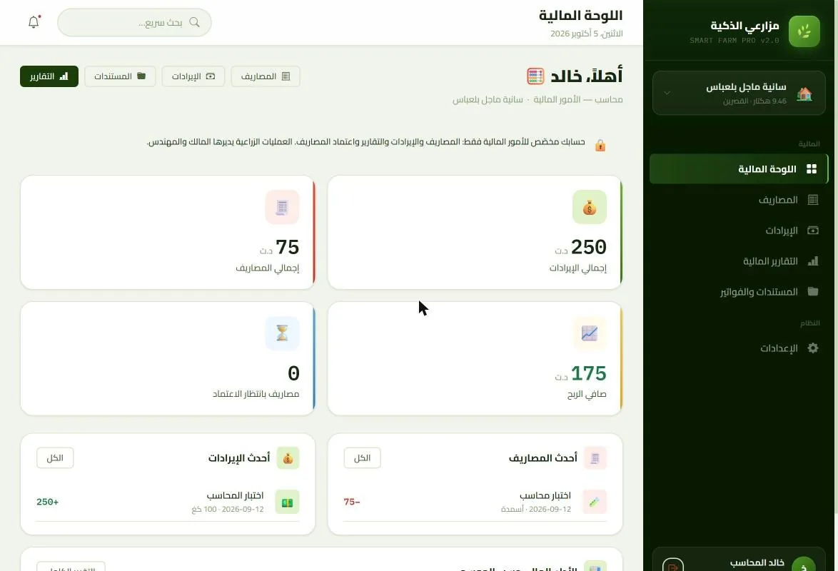 اللوحة المالية للمحاسب